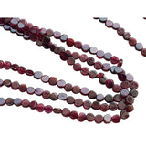 7-7.5mm Garnet Plain Coin Beads, Natural Garnet Plain Coin Beads For Jewelry, 13 Inch (1 ST To 10 ST) - RAMA158