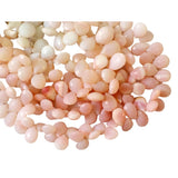 7x10mm Pink Opal Faceted Pear Beads, Peruvian Pink Opal Faceted Pear Briolettes For Jewelry (2IN To 4IN) - GODA2070Z