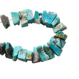 8.5-12mm Arizona Turquoise Rough Beads, Natural Raw Loose Rough Turquoise Gemstones for Necklace, 12 Pc - PDG324A