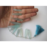 22-25mm Aqua Chalcedony Faceted Drop, Blue Chalcedony Briolette Tear Drop Beads, 4 pieces in a Strand - PAG38