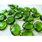 12x15mm To 15x20mm Peridot Colored Hydro Quart Rose Cut Flat Back Cabochons