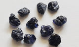 10-11mm Blue Rough Raw Sapphire Gemstone, Loose Raw Blue Sapphire Stones Jewelry, 2 Pcs - PDG357