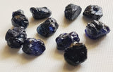 10-11mm Blue Rough Raw Sapphire Gemstone, Loose Raw Blue Sapphire Stones Jewelry, 2 Pcs - PDG357