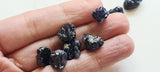 10-11mm Blue Rough Raw Sapphire Gemstone, Loose Raw Blue Sapphire Stones Jewelry, 2 Pcs - PDG357