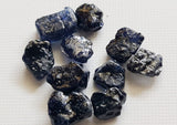 11-12mm Blue Rough Raw Sapphire Gemstone, Loose Raw Blue Sapphire Jewelry Stones, 2 Pcs - PDG358