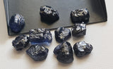 11-12mm Blue Rough Raw Sapphire Gemstone, Loose Raw Blue Sapphire Jewelry Stones, 2 Pcs - PDG358