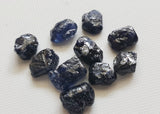 11-12mm Blue Rough Raw Sapphire Gemstone, Loose Raw Blue Sapphire Jewelry Stones, 2 Pcs - PDG358