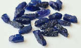 12-17mm Raw Rough Blue Sapphire Crystal, 5 Pcs Loose Blue Sapphire Sticks Jewelry - PDG360