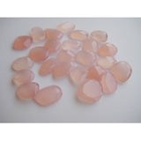 14-17mm Rose Quartz Chalcedony Rose Cut Cabochon, Light Pink Chalcedony Faceted