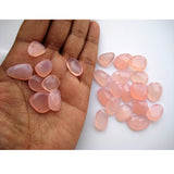 14-17mm Rose Quartz Chalcedony Rose Cut Cabochon, Light Pink Chalcedony Faceted