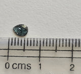 Blue Diamond Slice, 4.7x3.5mm Loose Faceted Diamond Pear Polki Slice for Pendant / Ring - PDD796