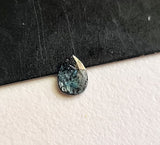 Blue Diamond Slice, 4.7x3.5mm Loose Faceted Diamond Pear Polki Slice for Pendant / Ring - PDD796