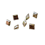 Melee Champagne Diamonds, 3mm Natural Square Princess Cut Faceted Brown Diamond For Jewelry (1Pc To 2Pc) - PPKJ217