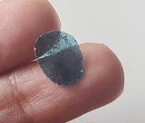 0.51 Cts Blue Diamond Slice Huge, 12.2x9.2mm Faceted Blue Diamond Slice Polki