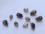 2.5x4-3x5mm Cognac Champagne Faceted Pear Cut Diamond For Jewelry (3Pc To 6Pc)