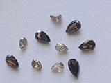 2.5x4-3x5mm Cognac Champagne Faceted Pear Cut Diamond For Jewelry (3Pc To 6Pc)