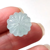 Aquamarine Melon Beads, 17.5mm Natural Aquamarine Carved Melon Beads, Aquamarine