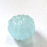 Aquamarine Melon Beads, 17.5mm Natural Aquamarine Carved Melon Beads, Aquamarine