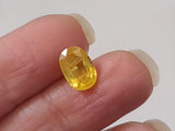 9.8x6.7mm Yellow Sapphire Oval Cut Stone, Certified Natural Yellow Sapphire Oval