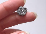 11.6x12.6mm Raw Grey Flat Diamond Bead, 1mm Hole Bead Rough Uncut Loose Diamond for Pendant / Necklace - PDD719