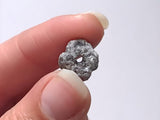 11.6x12.6mm Raw Grey Flat Diamond Bead, 1mm Hole Bead Rough Uncut Loose Diamond for Pendant / Necklace - PDD719