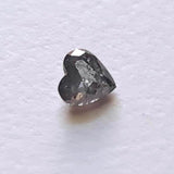5.2mm Salt And Pepper Diamond, 0.48 Cts Rare Sparkling Faceted Diamond Heart For Jewelry - PDD731