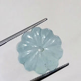 Aquamarine Melon Beads, 17.5mm Natural Aquamarine Carved Melon Beads, Aquamarine