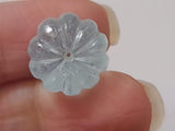 Aquamarine Melon Beads, 15mm Natural Aquamarine Carved Melon Beads, Aquamarine