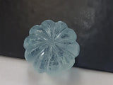 Aquamarine Melon Beads, 15mm Natural Aquamarine Carved Melon Beads, Aquamarine