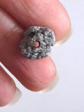 11.6x12.6mm Raw Grey Flat Diamond Bead, 1mm Hole Bead Rough Uncut Loose Diamond for Pendant / Necklace - PDD719