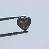 5.2mm Salt And Pepper Diamond, 0.48 Cts Rare Sparkling Faceted Diamond Heart For Jewelry - PDD731