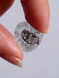 15.3mm, 1.3 Cts Slice Faceted Clear Black Salt And Pepper Diamond For Ring-PPKJ136
