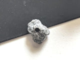 11.3x9mm, 2mm Hole Bead Rough Gray FlatUncut Loose Diamond Bead for Pendant / Necklace - PDD737