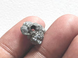 11.3x9mm, 2mm Hole Bead Rough Gray FlatUncut Loose Diamond Bead for Pendant / Necklace - PDD737