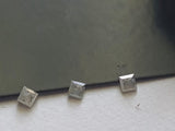 2mm Natural Square Princess Cut Faceted Grey White Diamond For Stacking Ring