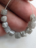 4-4.5mm Grey White Raw Natural Rough Raw Diamond Cubes / Drilled Box Beads (2 Pcs TO 4 Pcs) - PVD82