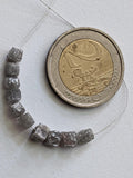 4-4.5mm Grey White Raw Natural Rough Raw Diamond Cubes / Drilled Box Beads (2 Pcs TO 4 Pcs) - PVD82