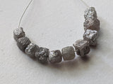 4-4.5mm Grey White Raw Natural Rough Raw Diamond Cubes / Drilled Box Beads (2 Pcs TO 4 Pcs) - PVD82