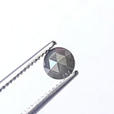 4.4mm Dark Grey Rose Cut Diamond, 0.21 Cts Natural Dark Grey Round Flat Back Diamond Cabochon for Ring - PDD769