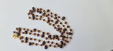 Garnet Faceted Rondelle 4mm & Drop 4x6-5x8mm Wire Wrapped Beaded 925 Silver Garnet Rosary Chain for Necklace - PSG366