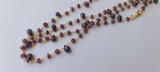 Garnet Faceted Rondelle 4mm & Drop 4x6-5x8mm Wire Wrapped Beaded 925 Silver Garnet Rosary Chain for Necklace - PSG366