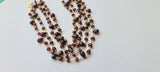 Garnet Faceted Rondelle 4mm & Drop 4x6-5x8mm Wire Wrapped Beaded 925 Silver Garnet Rosary Chain for Necklace - PSG366