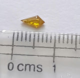 Orange Kite Shaped 0.14 Cts Shield/Table Cut 6x3mm Flat Back Faceted Yellow Diamond for Rings/Pendant - PDD747