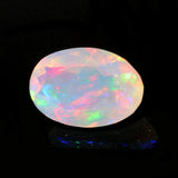 6x8mm Huge Ethiopian Opal, Oval Faceted Opal, Fancy Cut Stone For Ring, Faceted Cabochon, 0.85CTW