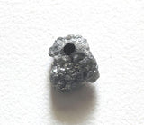 11.3x9mm, 2mm Hole Bead Rough Gray FlatUncut Loose Diamond Bead for Pendant / Necklace - PDD737
