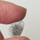 Salt And Pepper Diamond, Conflict FREE 11x7.9mm, 0.5 Cts Slice Faceted Clear Black Diamond For Jewelry - PDD768
