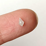 White Kite Shaped Diamond, 4.7x2.8mm Flat Back Faceted White 0.14 Cts Table / Shield Cut Diamond for Engagement Rings / Pendant - PDD802