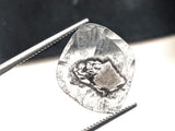 16x13mm, 1.25 Cts Huge Rare Faceted Salt & Pepper Polki Slice Loose Diamond for Jewelry - PDD744