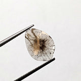 11.8x8.6mm Salt And Pepper 0.59 Cts Huge Rare Faceted Polki Slice Loose Diamond for Jewelry - PDD740