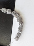 4-4.5mm Grey White Raw Natural Rough Raw Diamond Cubes / Drilled Box Beads (2 Pcs TO 4 Pcs) - PVD82